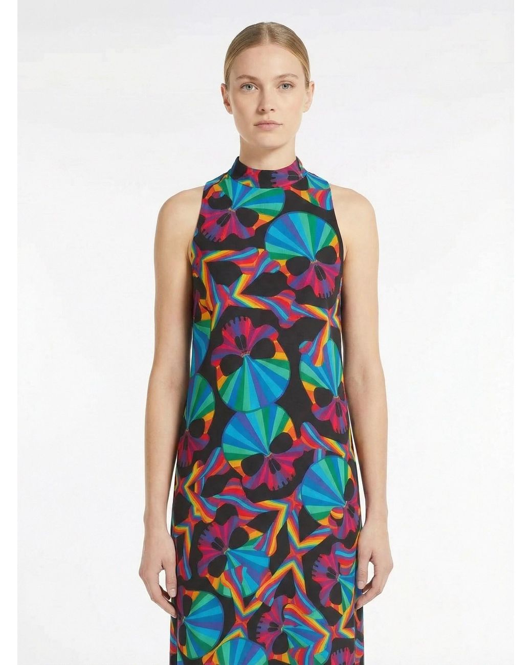 Any Old Iron Blue Skull Halter Dress