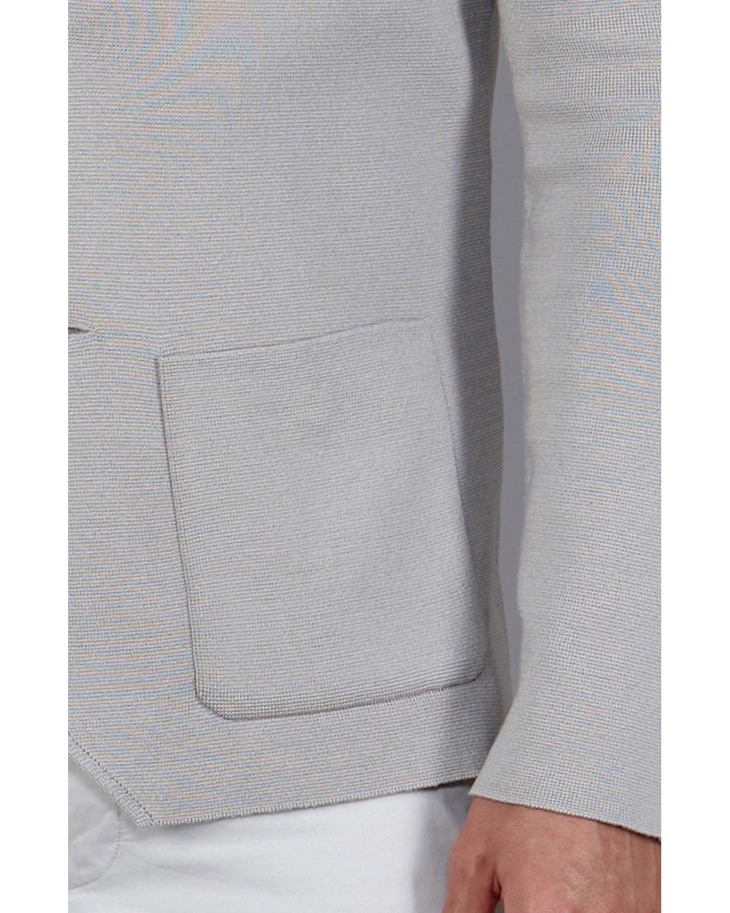 Paul James Knitwear Gray Lightweight Mercerised Cotton Giuseppe Knitted Blazer for men