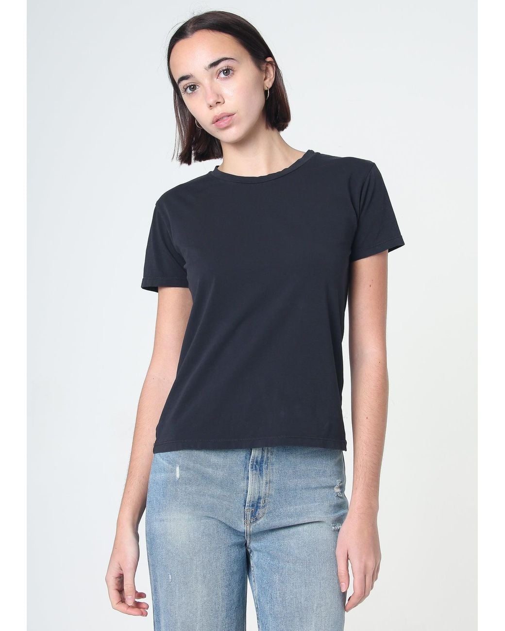 NOEND Black Supima Cotton Crew Neck Tee