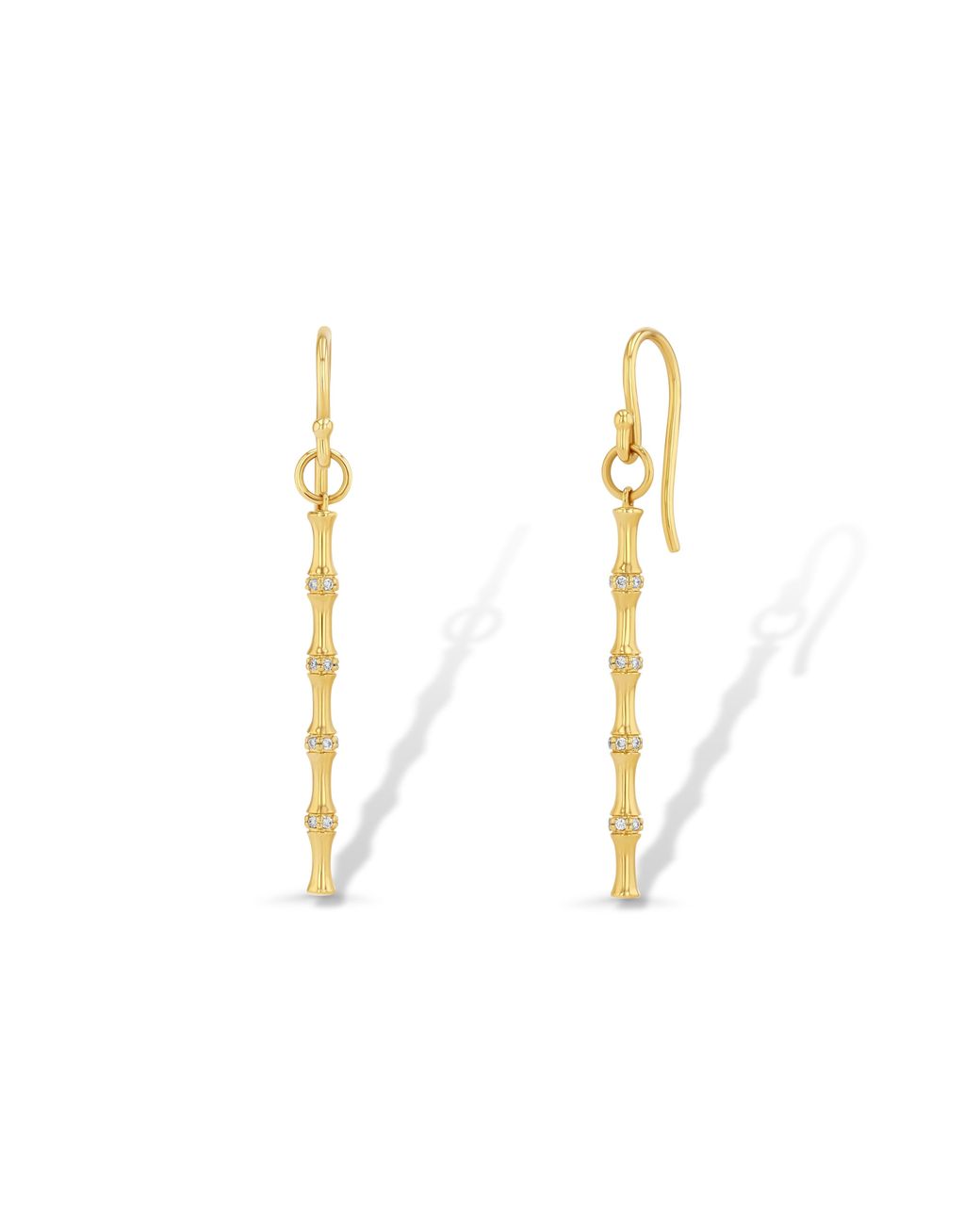 Jewelbird Metallic Diamond Bamboo Stick Earrings