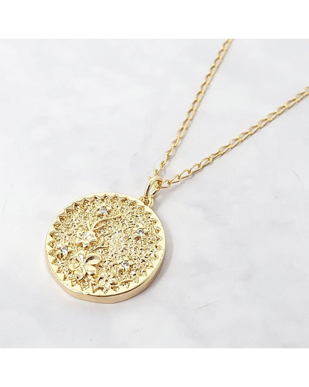 Sophelia Metallic Dainty Cherry Blossom Flower Plated Charm Necklace