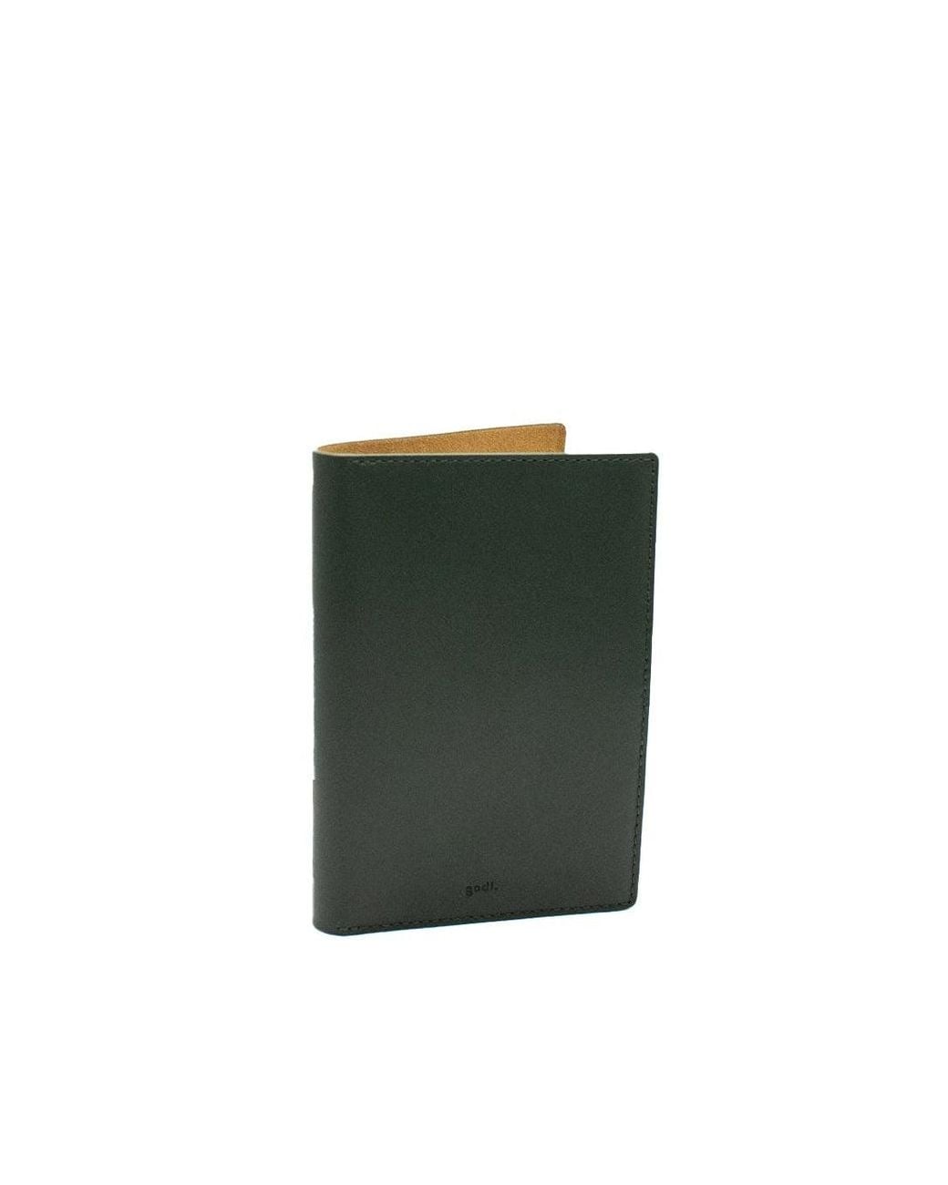 godi. Green Handmade Full-Grain Leather Passport Cover – Slim Travel Wallet for men