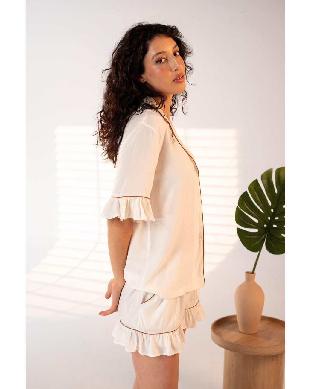 Carolina Benoit White Daynaps Short Sleeves Pajama