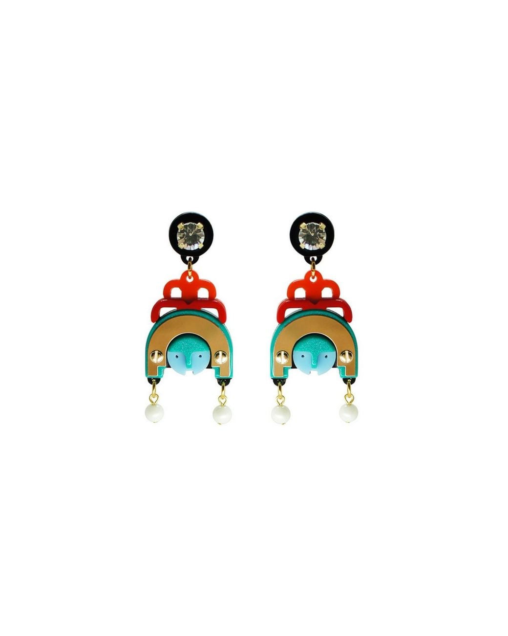 Gissa Bicalho Green Acrylic Handmade Earring Ixchel
