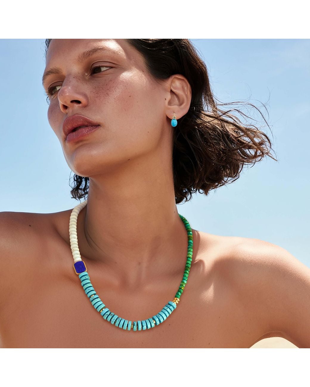 Bombyx House Blue Lapis Color Block Necklace