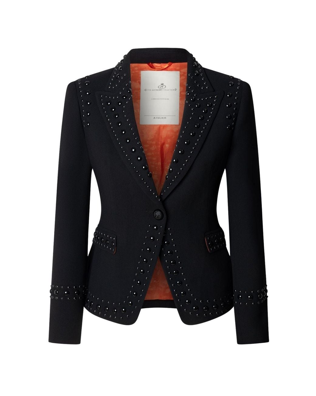 The Extreme Collection Black Blazer With Bold Stud Accents Rock Star
