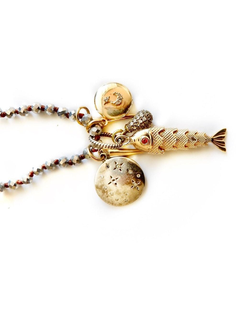 Persia Dona Jewelry Metallic Vintage Charm Fish Necklace