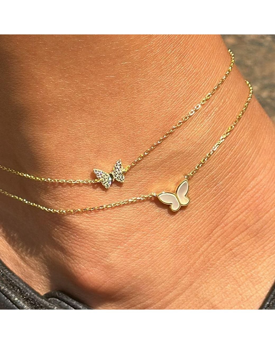 Argento Vivo Metallic The Mop Butterfly Anklet