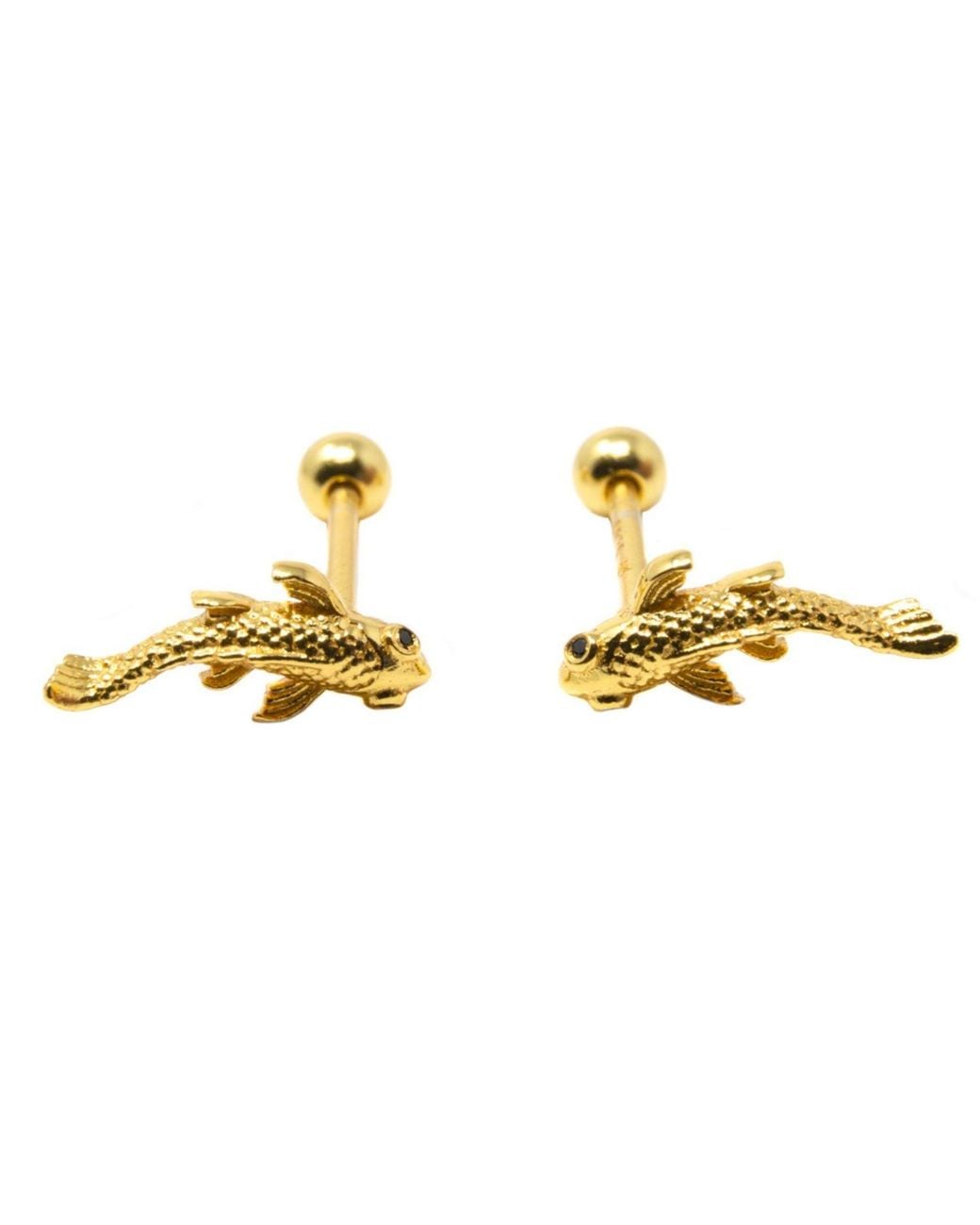 NASI SILVER Metallic Neshama Fish Studs