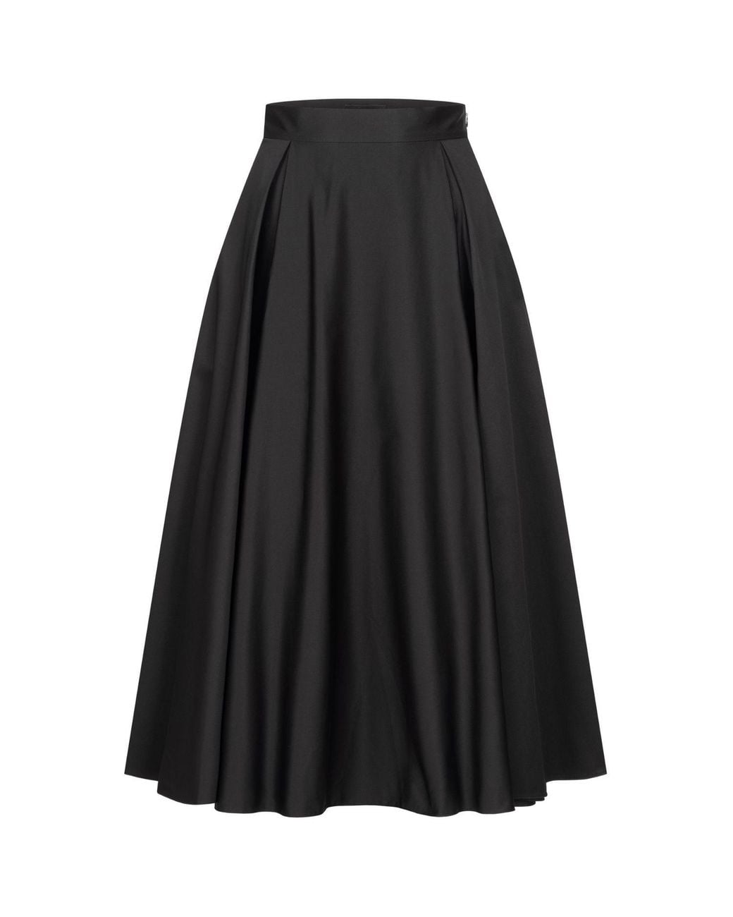 Marianna Déri Black Pleated Cotton Sateen Skirt