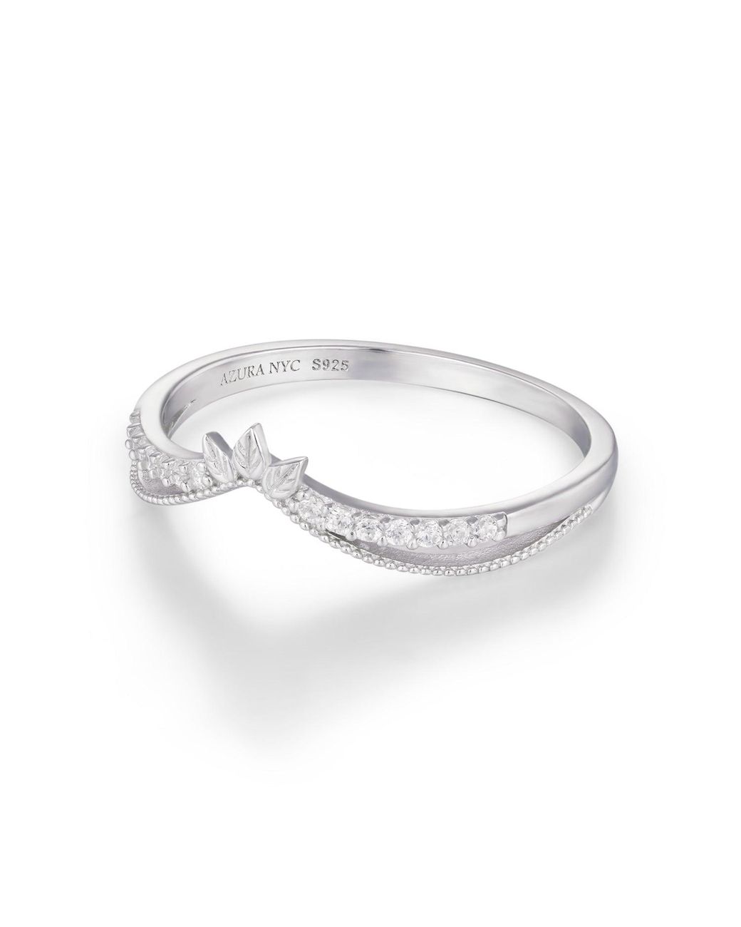 Azura Jewelry New York White Abloom B Stacking Ring Vermeil