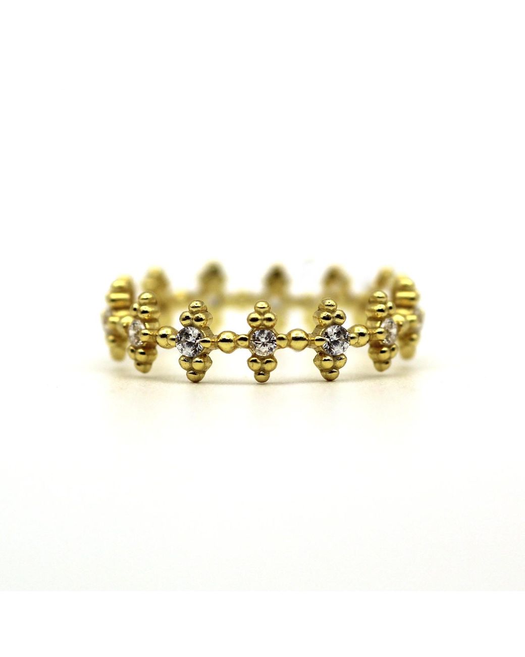 VicStoneNYC Fine Jewelry Metallic Art Deco Natural Diamond Eternity Solid Ring