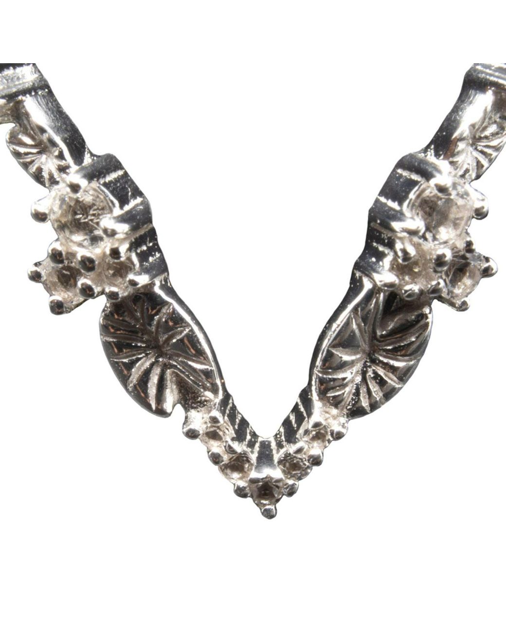 NASI SILVER Metallic Lilypad Ring- Topaz