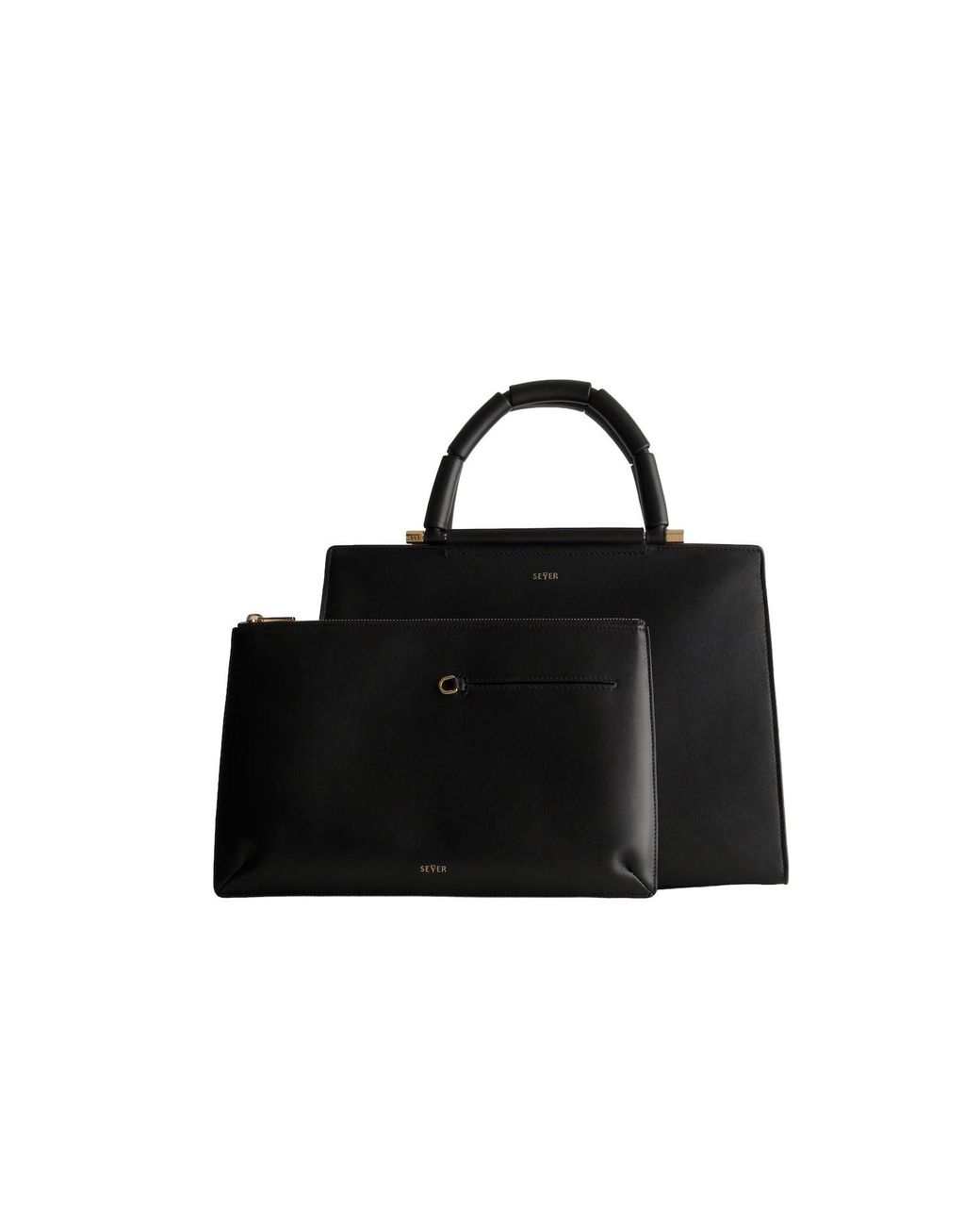 Seyer Black Segment Duet Tote Bag, Medium