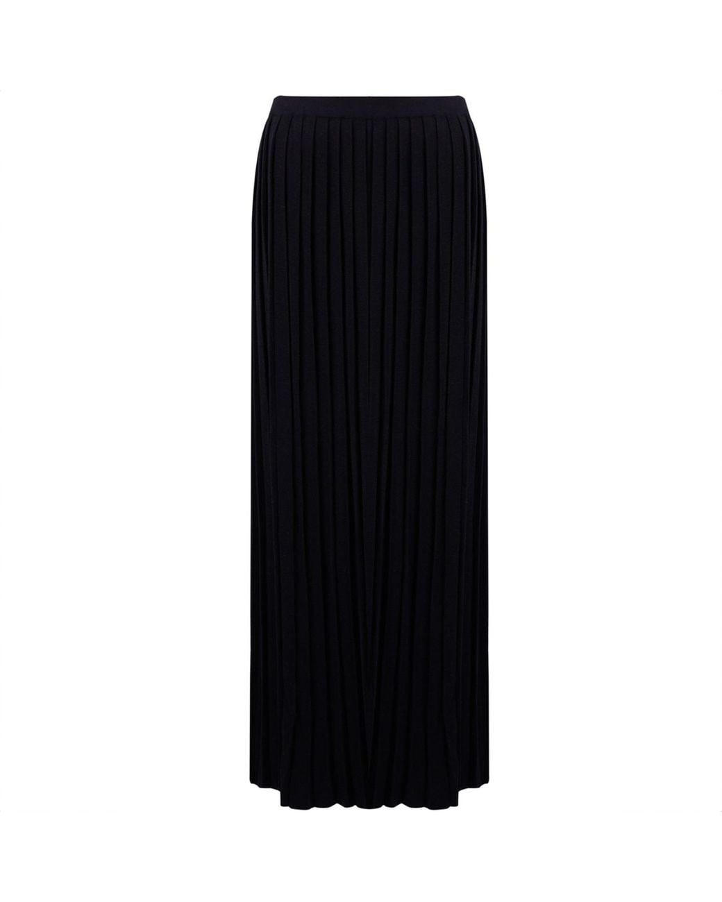 Peraluna Black Pleated Maxi Knitted Skirt