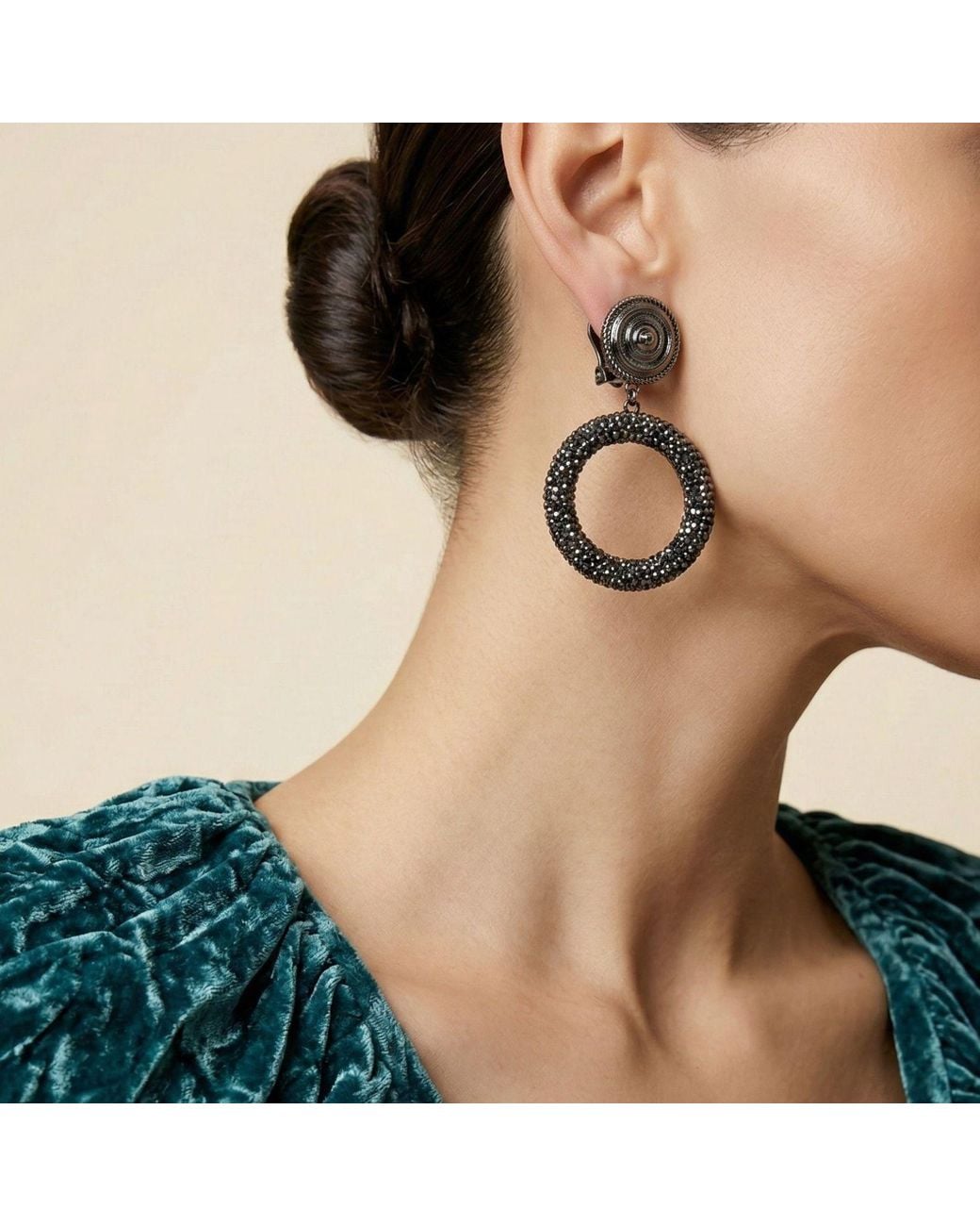 Jaredjamin Metallic Dolly Pavé Clip On Earrings