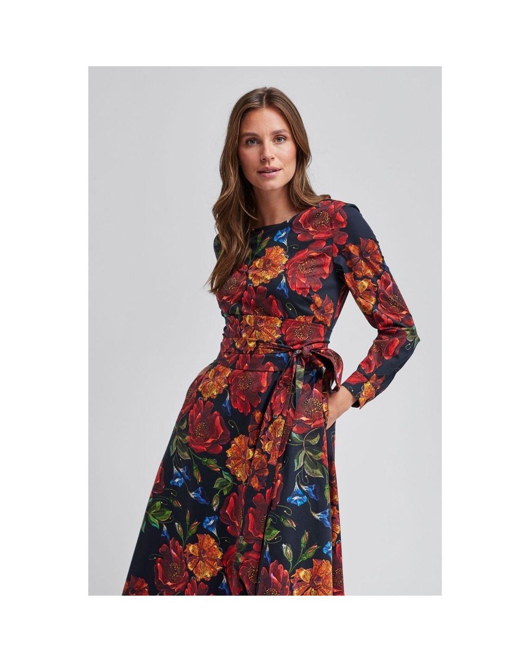 Marianna Déri Red Marigold Midi Dress