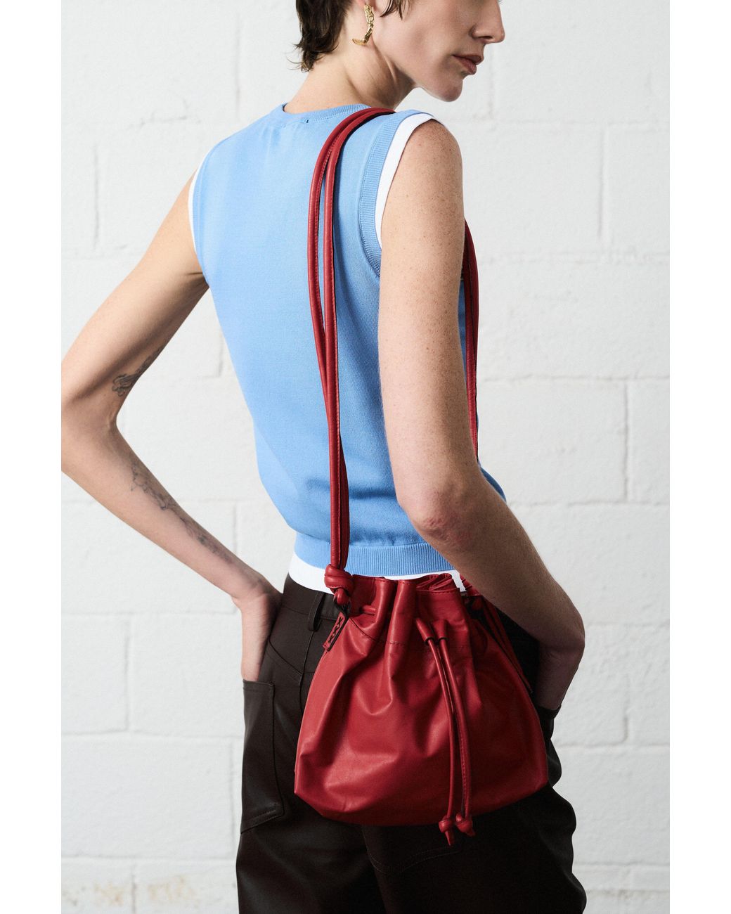 Mafalda Red Noa Tomato Drawstring Bag