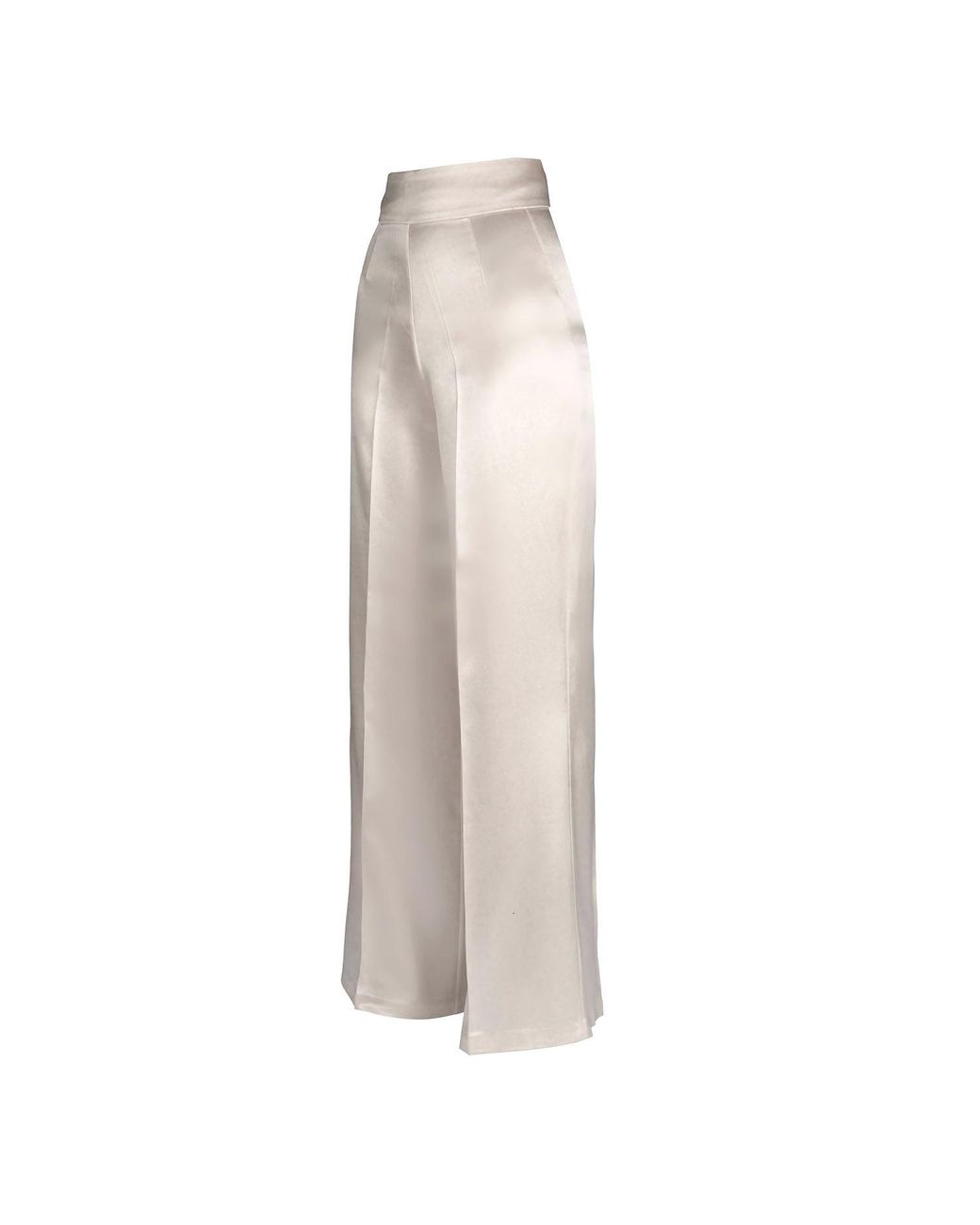 LIMITED EDITION Jolie Heavy Silk Palazzo Trousers in Bianco  Santinni