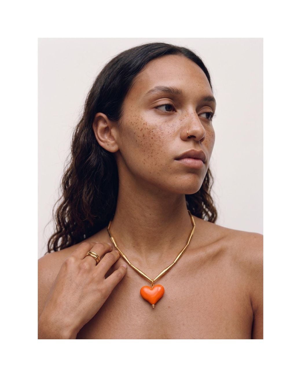 Tohum Design Metallic Cuore Necklace – Mandarin