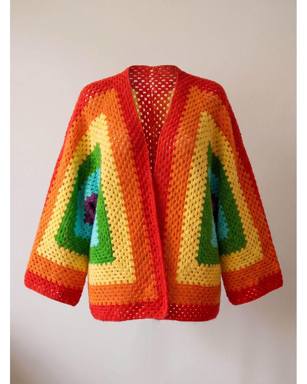 Ana Chic Red Handmade Cardigan
