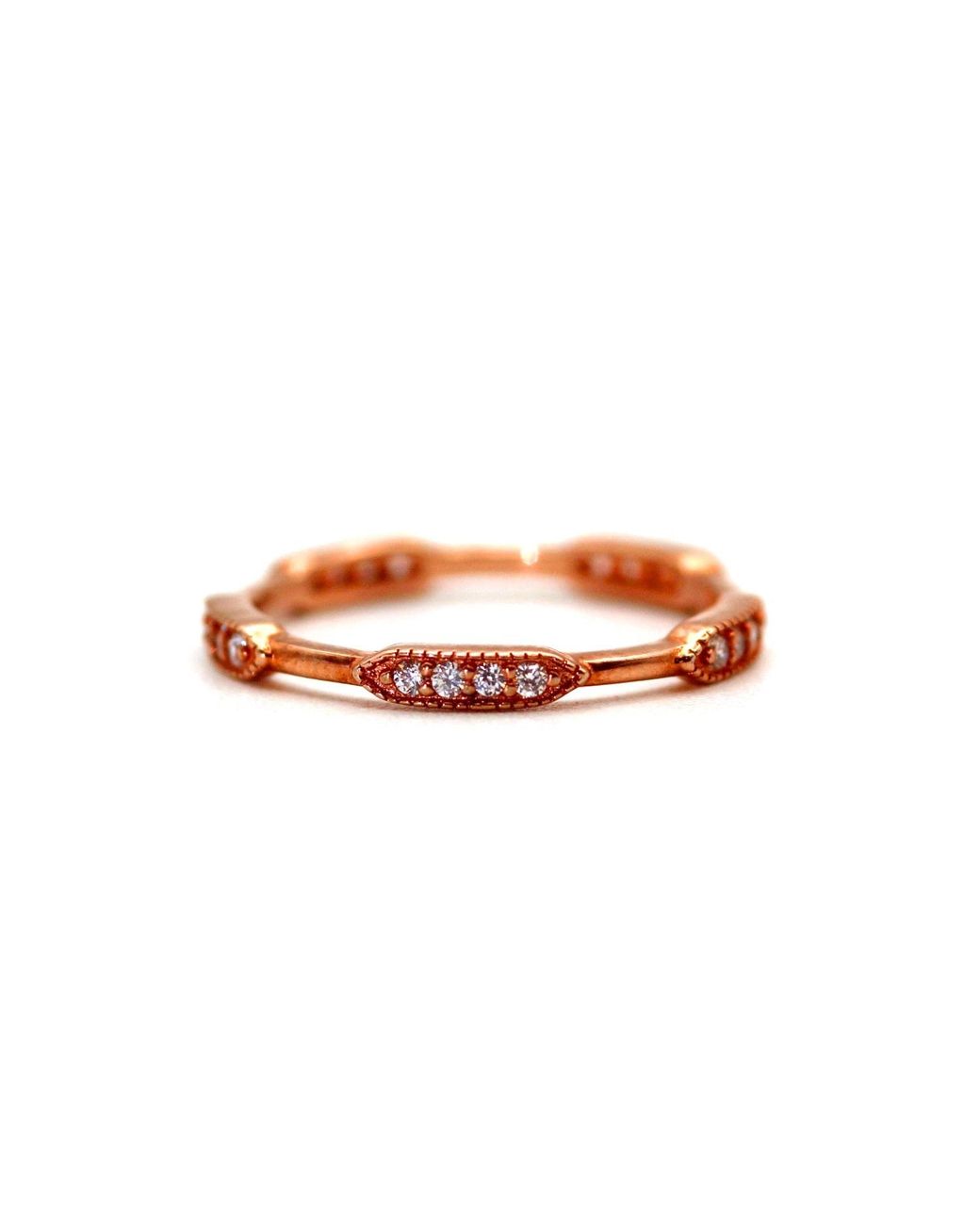 VicStoneNYC Fine Jewelry Metallic Unique Settling Diamond Eternity Bar Band