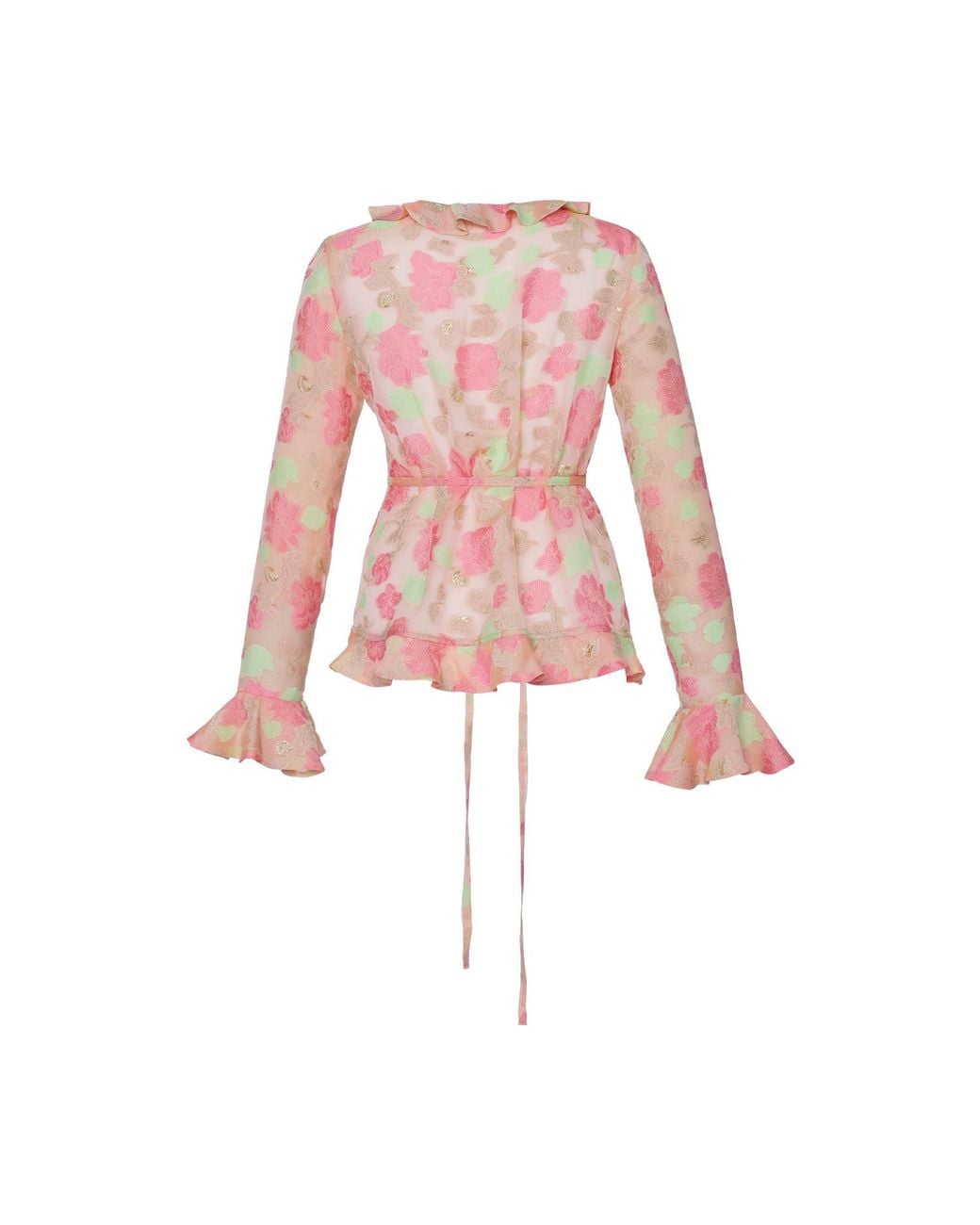 Anse Victorin Pink Lily Silk Blouse