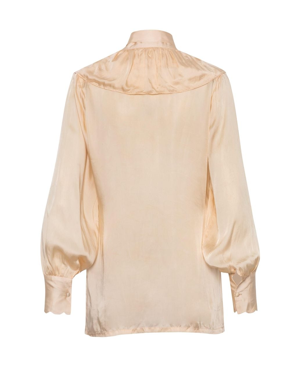 Carolina Benoit Natural Neutrals For Rose Vegan Silk Pussy Bow Top – Milkshake
