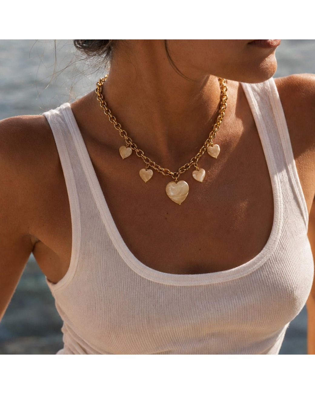 Lalinde Metallic Coeur Blush Necklace