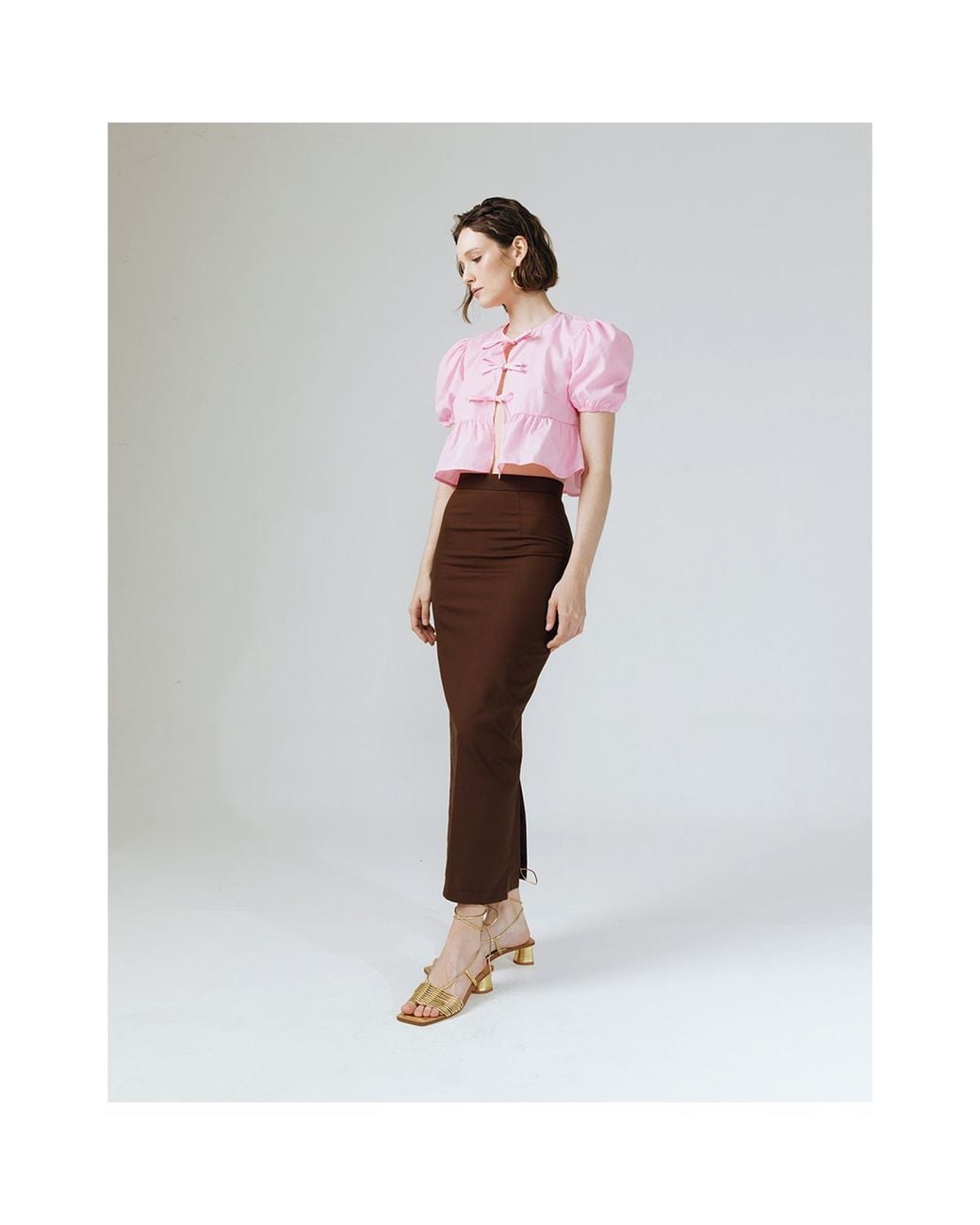 Ats the Label Pink Flair Ribbon Crop Top