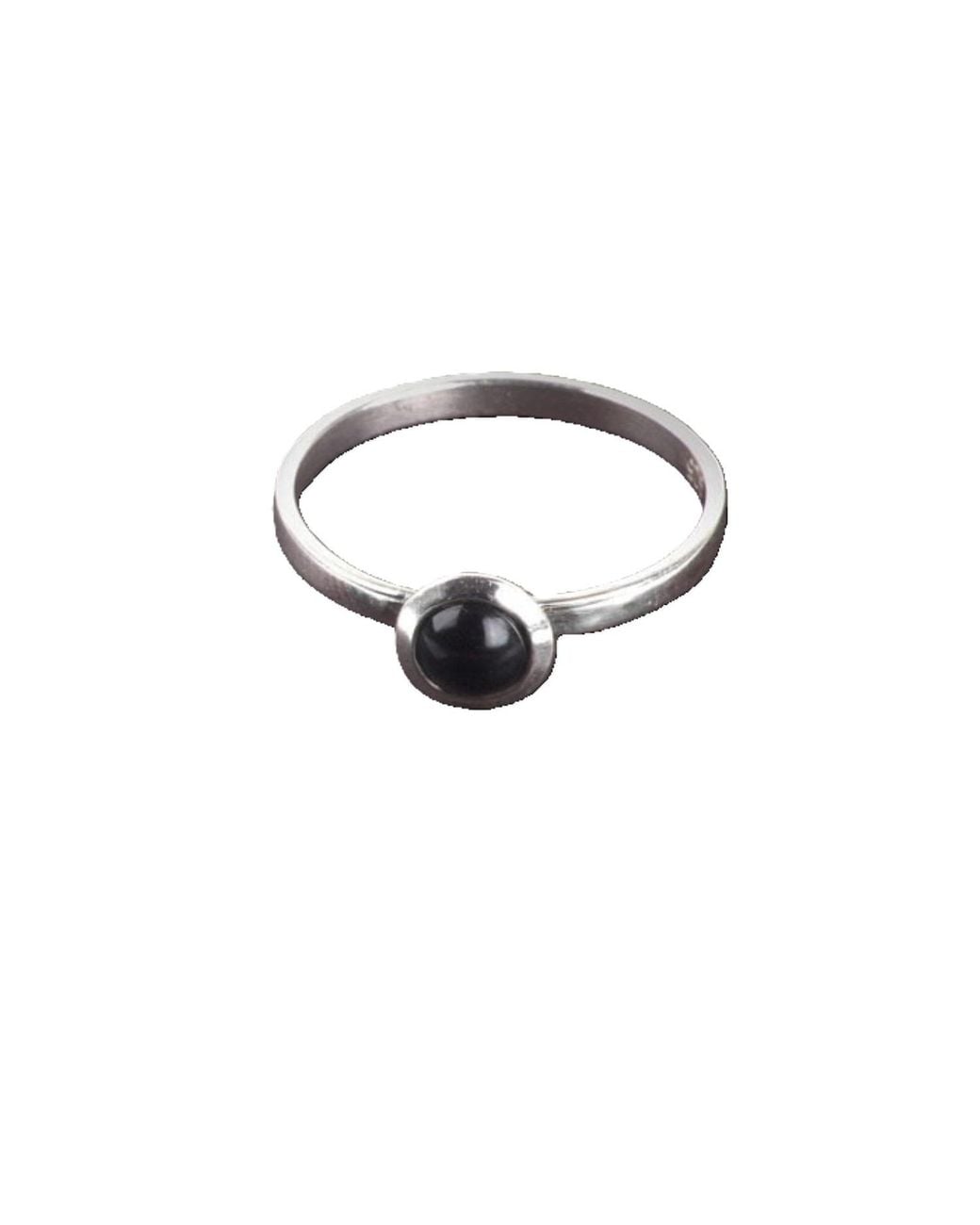 The Jewellery Store London Black Round Onyx Ring