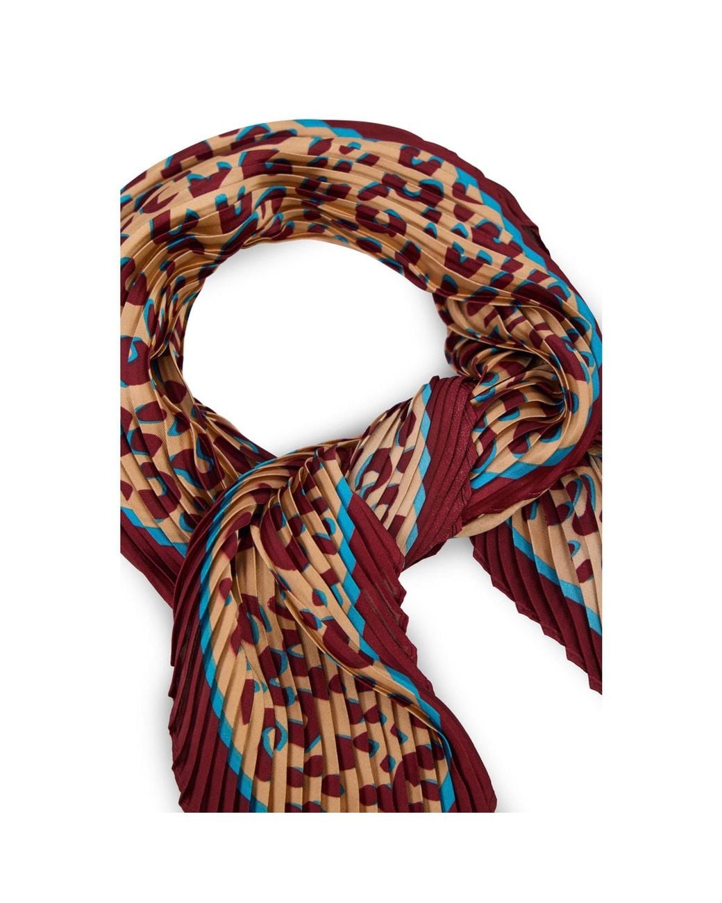 Saachi Brown Printed Pleated Burgundy Bandana