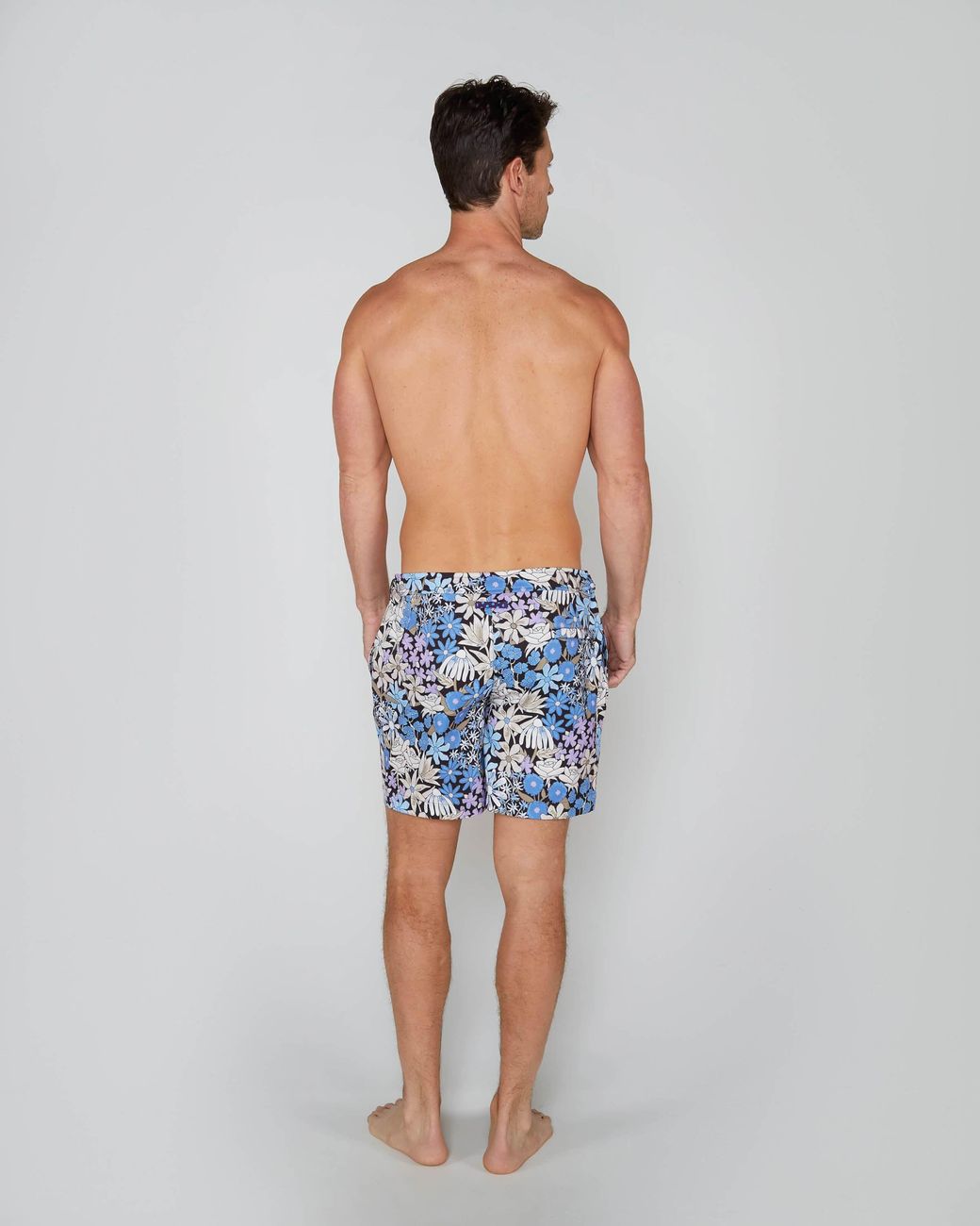 Lords of Harlech Blue Pool Rough Floral Swim Short for men