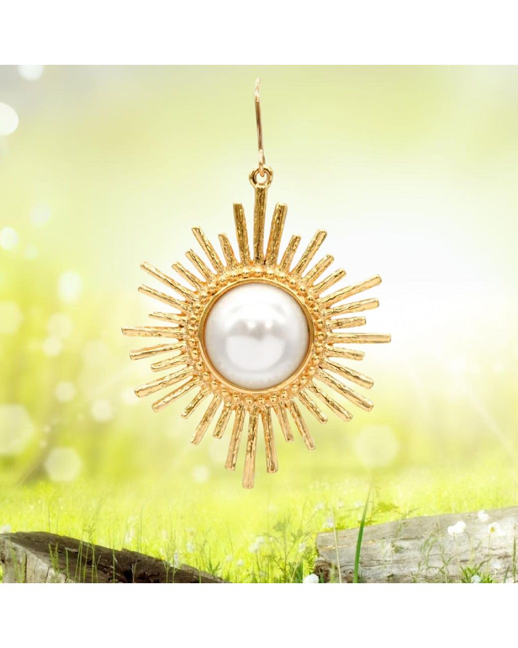 Grosse Metallic Pearl Drop Earrings, Series Future Floral