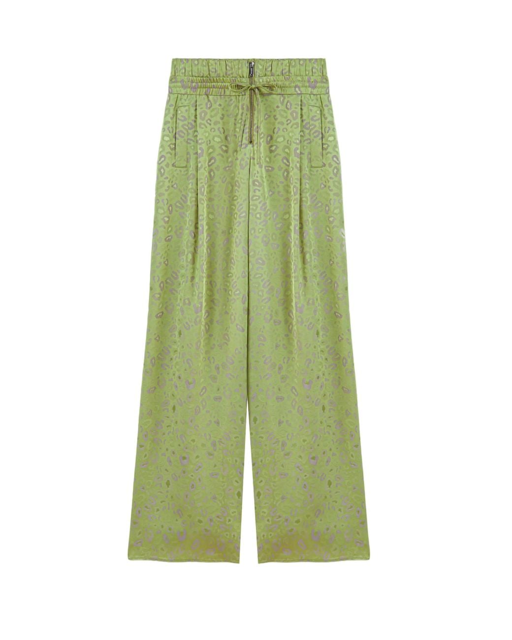 Nocturne Green Printed Wide-Leg Trousers