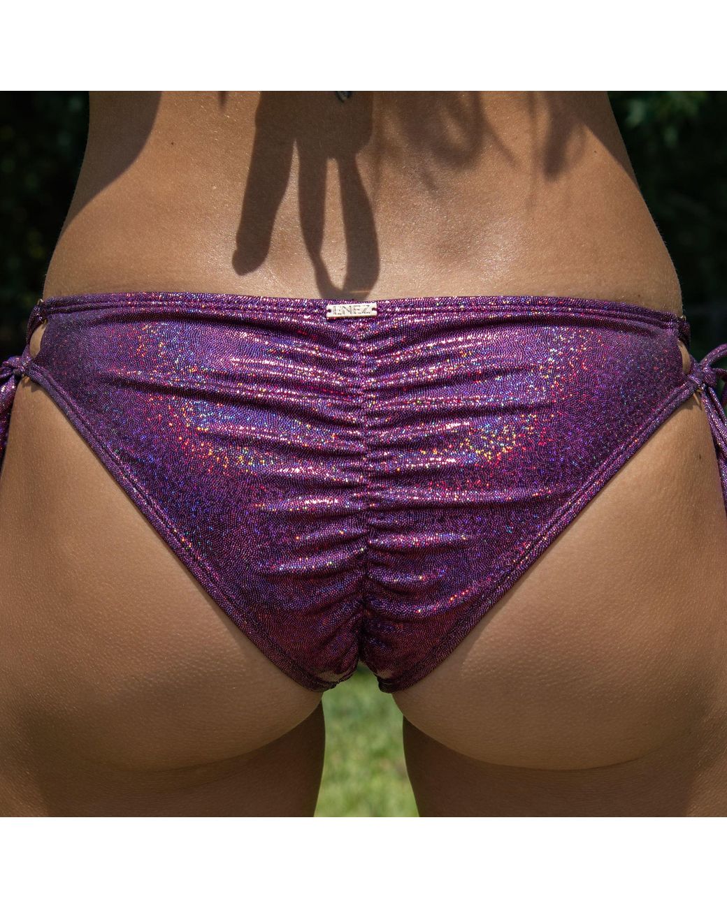 Enez Swim Purple Eden Adjustable Scrunch Bikini Bottom