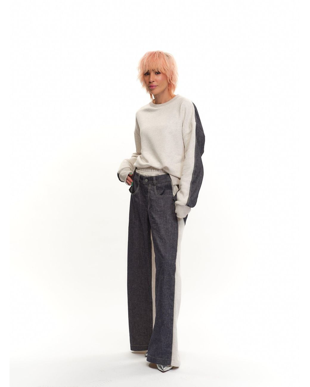 Clothes by Locker Room White Color-Block Two-Piece Co-Ord Set