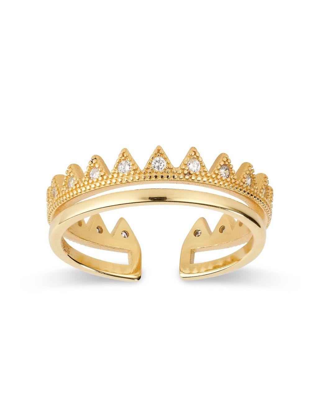 Elk & Bloom Metallic 14K Dainty Crown Stacking Ring