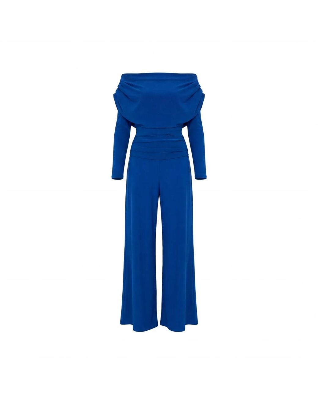 Atom Label Blue Carbon Jumpsuit With Sleeve