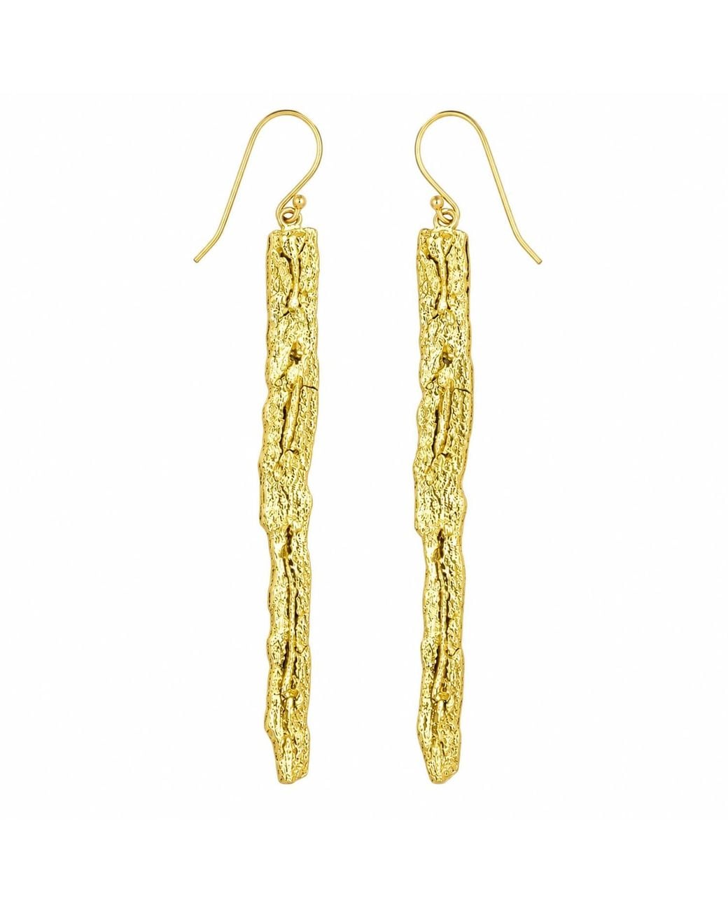 Mother Nature Jewelry Metallic Tree Bark Earrings, Handmade Statement Dangles