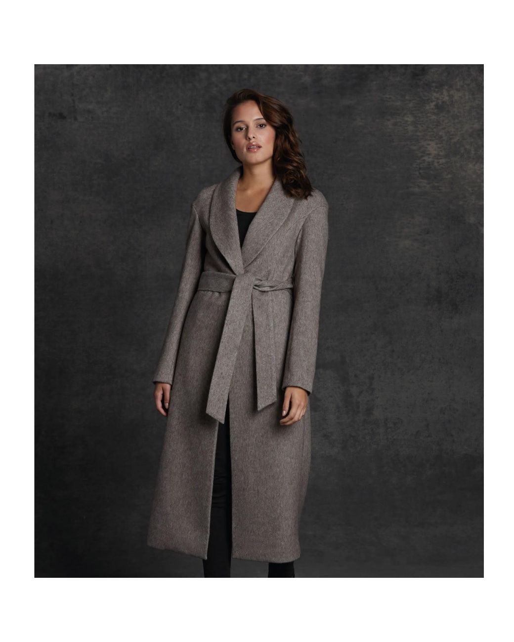Vulto Gray Neutrals Taupe Shawl Coat