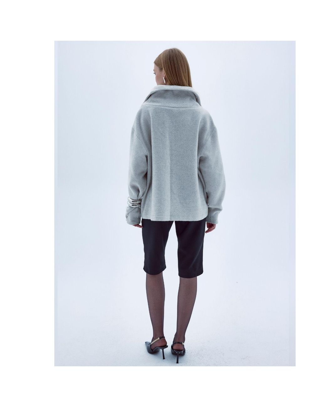 NAZLI CEREN Gray Neutrals Travis Wool Blend Zip-Neck Jumper