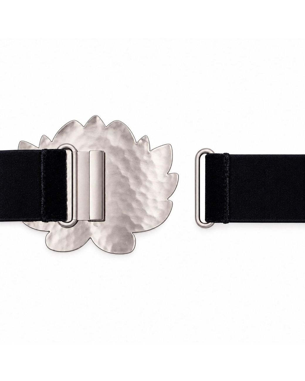 Rare Matters Jewelry Black Artisan Hammered Lotus Jewel Belt