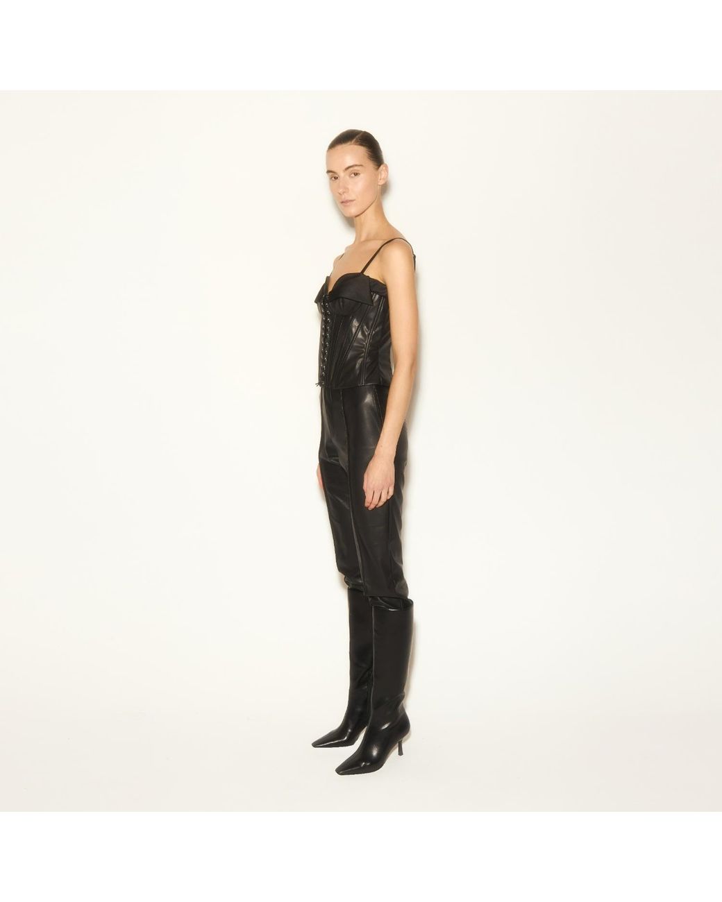Herfetch Black Tempt Top Faux Leather