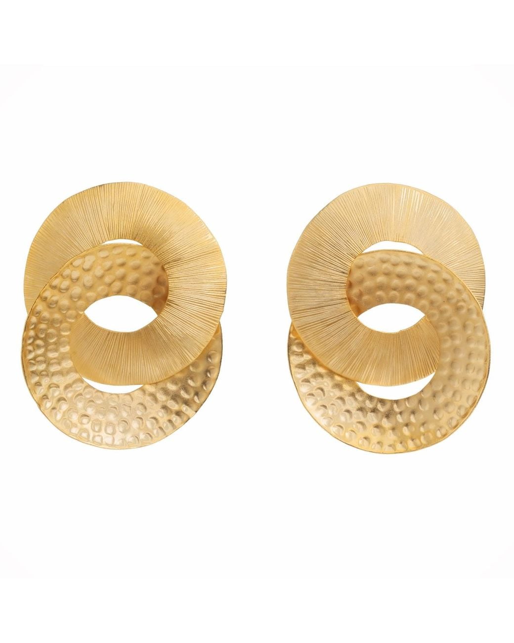 Meraki by Rashmi Bajaj Metallic Double Plated Hoop Earrings