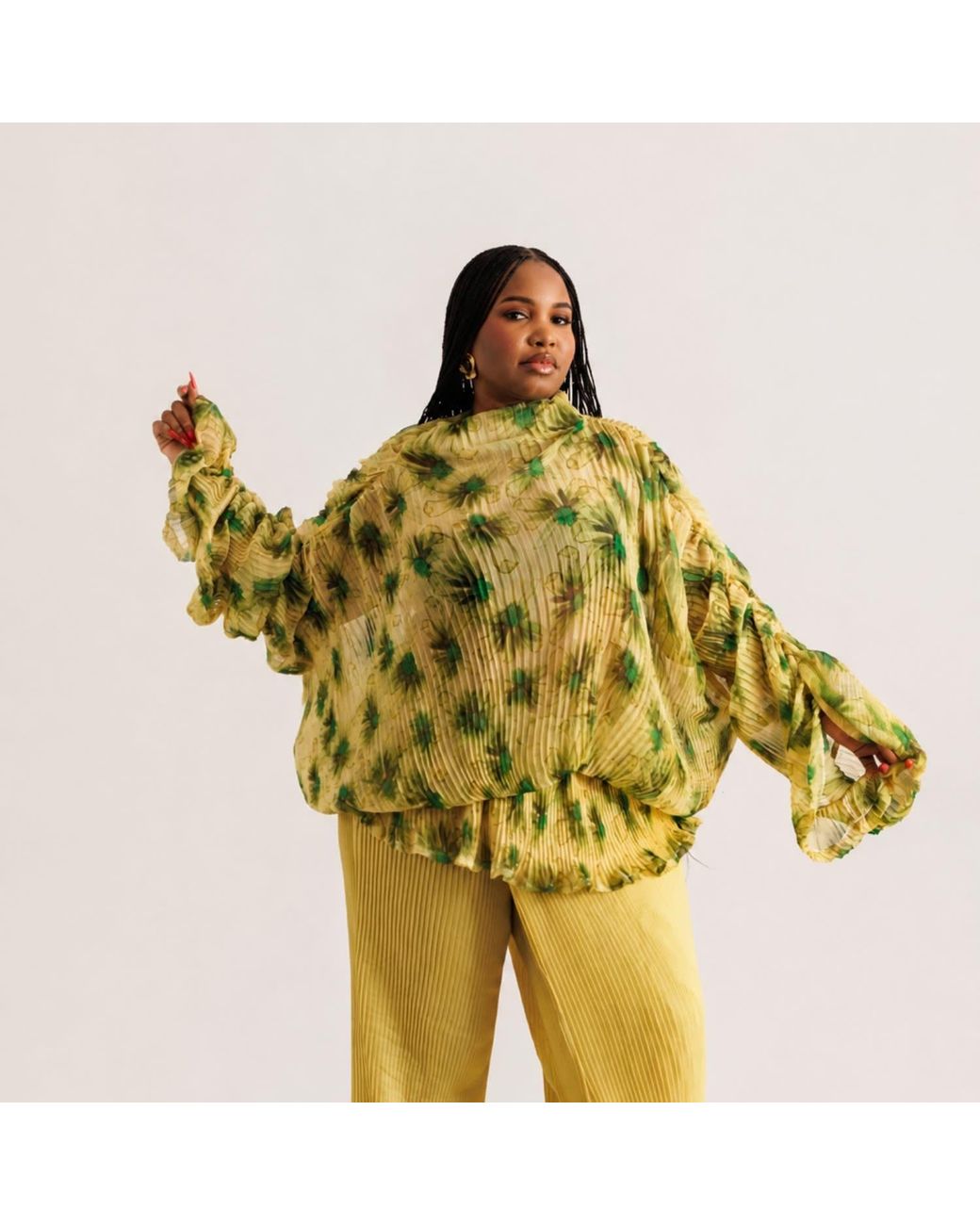 Mohala Grey Yellow Kahe Blouse