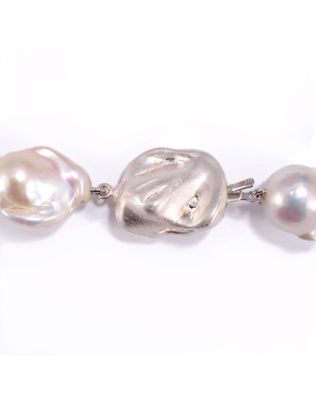 Mineralgems•Studio Metallic Giant Baroque Pearl Necklace