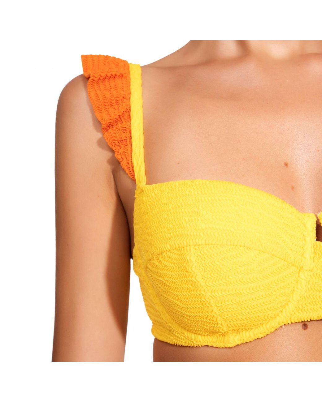 Maison Tangerine Yellow Capri Lemon Crinkle Bikini