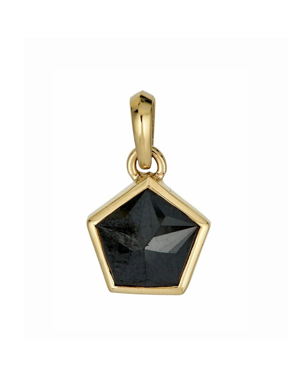 Rahul's Jewels Black 2.31 Carat Genuine Diamond Pentagon Shaped Sanctum Pendant