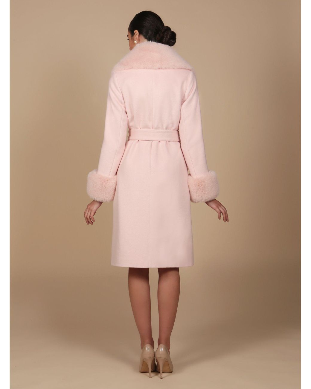 Santinni Pink 'Marlene' 100% Cashmere & Wool Coat